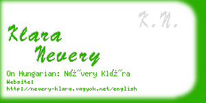 klara nevery business card